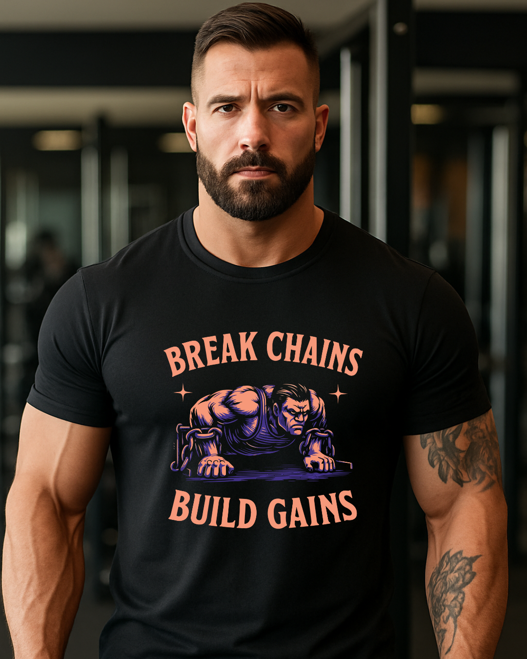 Break Chain Build Gain Classic Crew T-Shirt