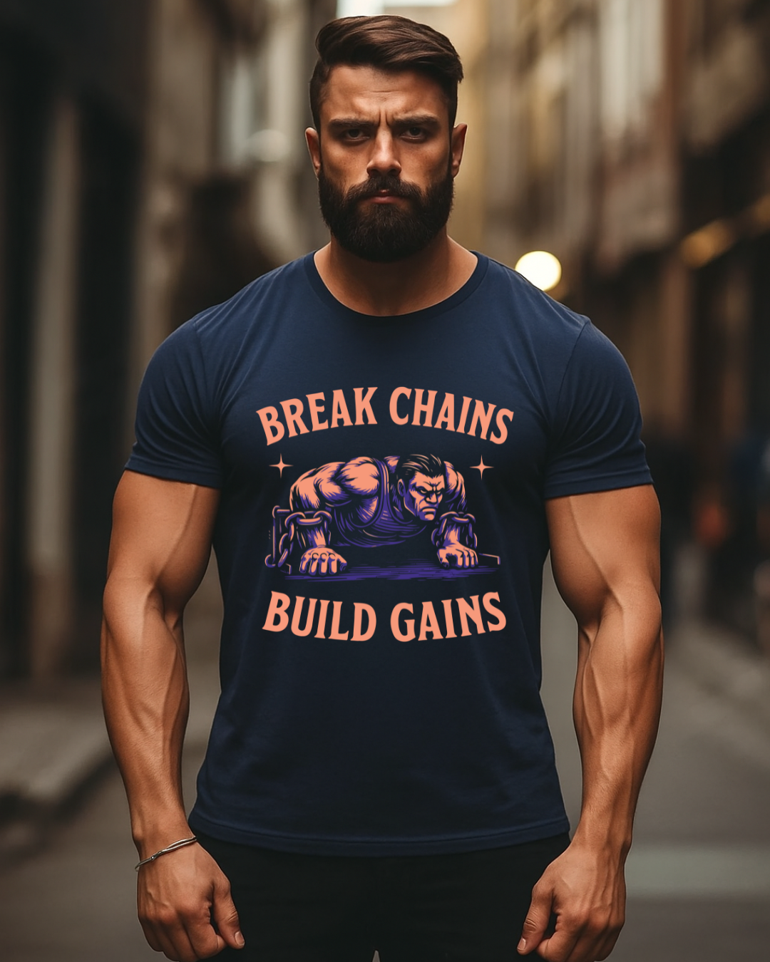 Break Chain Build Gain Classic Crew T-Shirt