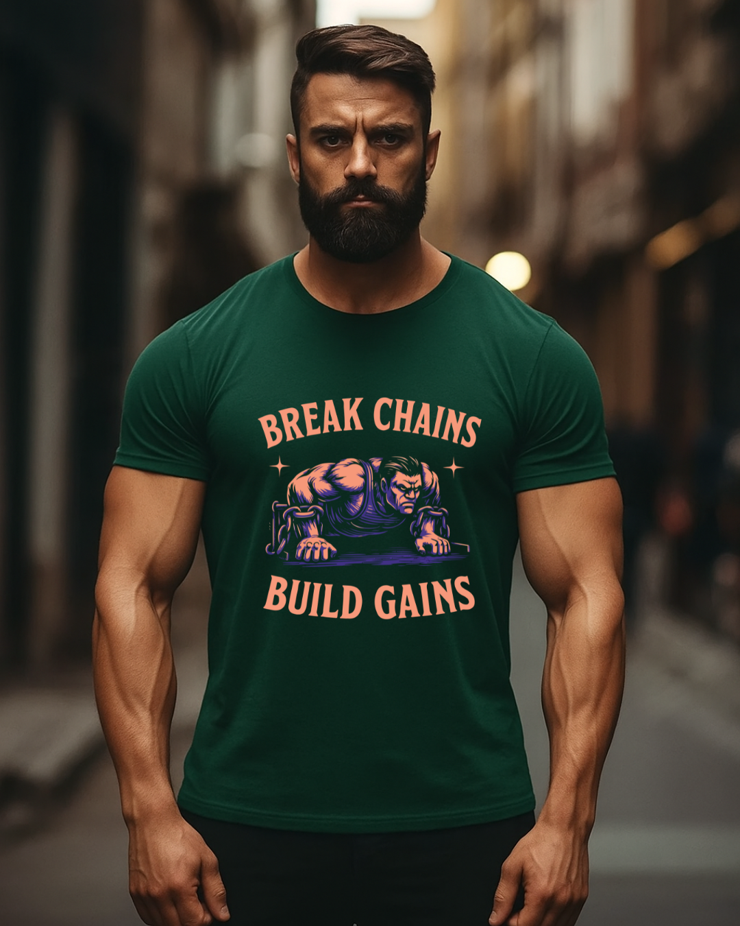 Break Chain Build Gain Classic Crew T-Shirt