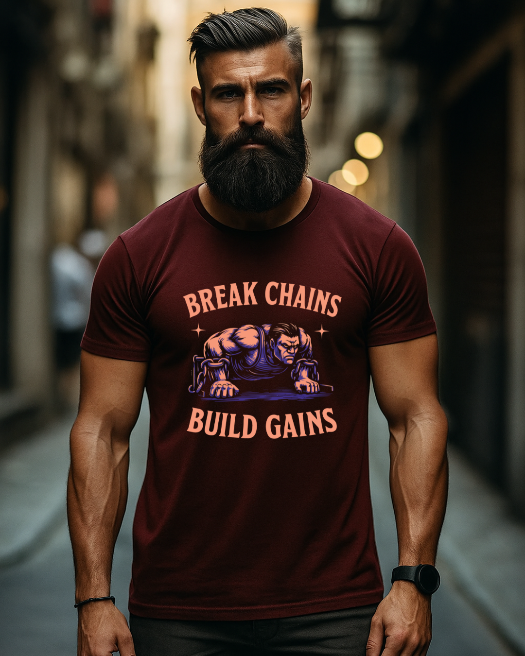 Break Chain Build Gain Classic Crew T-Shirt